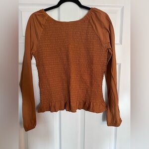 NWT Girls Old Navy Smocked Ruffle Long-Sleeve Top Sz XXL Plus 18